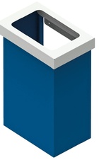 Hygienický stojan s manuálním dávkovačem, košem a přihrádkami, modro/šedý