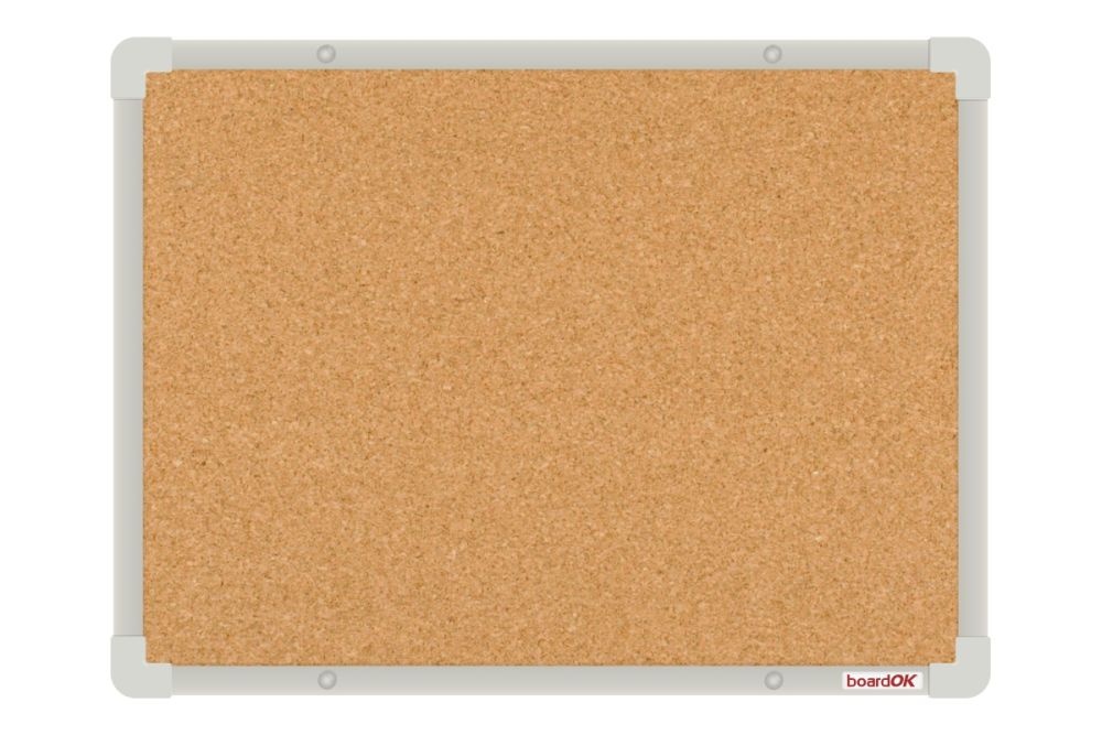 Korková nástěnka boardOK se stříbrným rámem 600x450