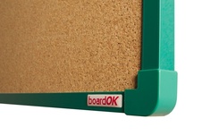 Korková nástěnka boardOK se zeleným rámem 600x450