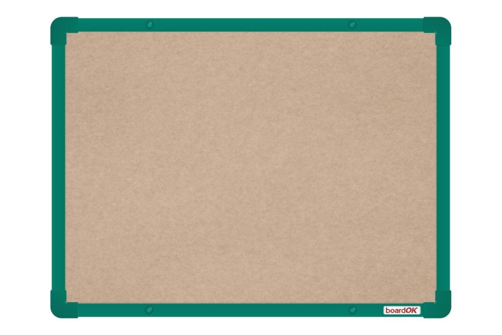 Textilní nástěnka boardOK se zeleným rámem 600x450