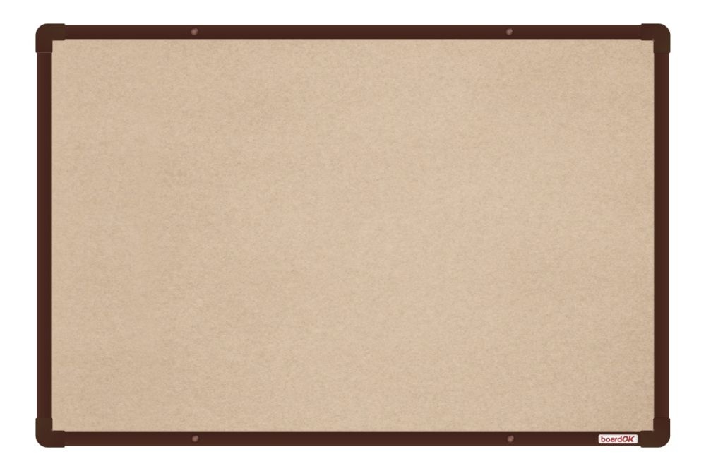Textilní nástěnka boardOK s hnědým rámem 600x900