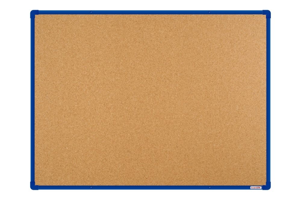 Korková nástěnka boardOK s modrým rámem 1500x1200