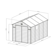 Zahradní domek G21 PAH 882 - 241 x 366 cm, plastový, světle šedý