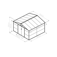 Zahradní domek G21 GAH 1085 - 340 x 319 cm, šedý