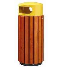 Venkovní odpadkový koš Rossignol Zeno 57884 - 60 L, dřevo, žlutý