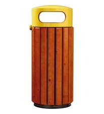 Venkovní odpadkový koš Rossignol Zeno 57884 - 60 L, dřevo, žlutý
