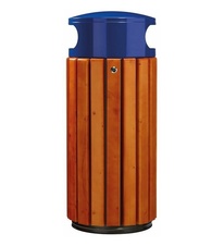 Venkovní odpadkový koš Rossignol Zeno 57885 - 60 L, dřevo, modrý