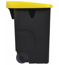 Koš na tříděný odpad, pojízdný, Rossignol Movatri 56188, žlutý, s otvorem, 85 L