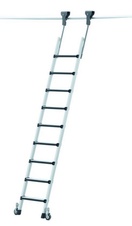 ZARGES závěsný regálový žebřík se šroubovými stupni COMFORTSTEP TREC LH pojízdný, délka 2,09-2,33 m