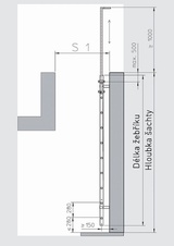 Šachtový žebřík pozinkovaný, šíře 300 mm, délka 1,12 m