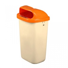 Odpadkový koš Classic 50 l, krémová nádoba s oranžovým víkem