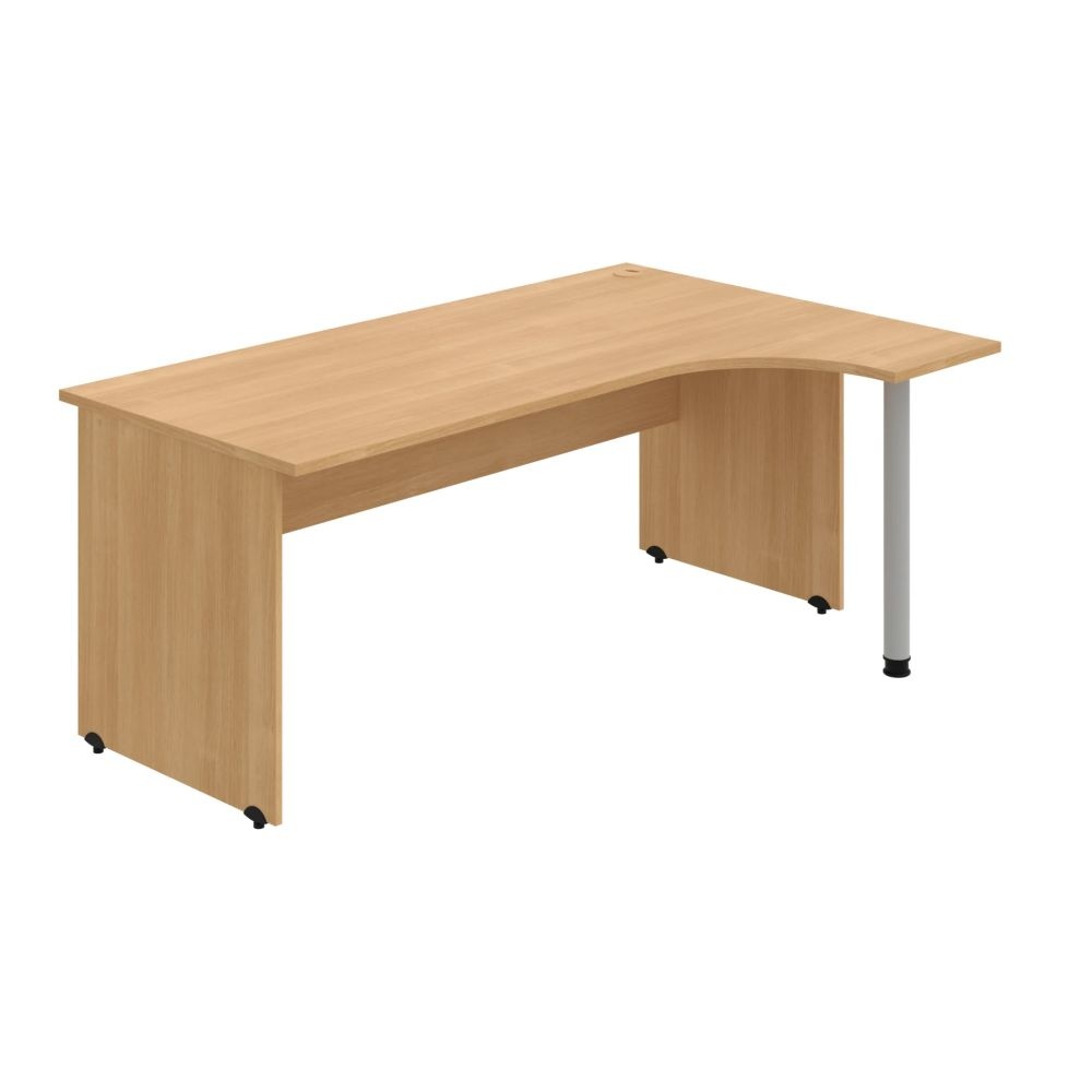 HOBIS kancelářský stůl pracovní tvarový, ergo levý - GE 1800 L, dub