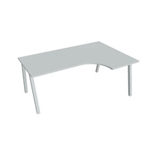 HOBIS kancelářský stůl tvarový, ergo levý - UE A 1800 60 L, šedá