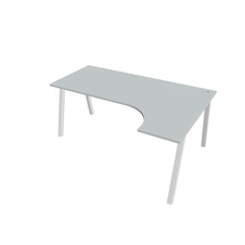 HOBIS kancelářský stůl tvarový, ergo levý - UE A 1800 L, šedá