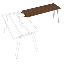 HOBIS přídavný stůl do úhlu - UE A 1600 RU, hloubka 60 cm, bílá