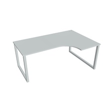 HOBIS kancelářský stůl tvarový, ergo levý - UE O 1800 60 L, šedá