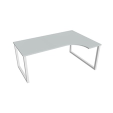 HOBIS kancelářský stůl tvarový, ergo levý - UE O 1800 L, šedá