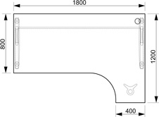 HOBIS kancelářský stůl pracovní tvarový, ergo levý - CE 1800 L, třešeň