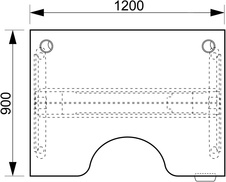 HOBIS ergo elektr.stavitelný stůl 120 cm, paměť. ovlad. - MSE 2M 1200, třešeň