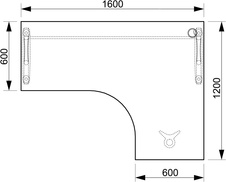 HOBIS kancelářský stůl pracovní tvarový, ergo levý - CE 60 L, akát