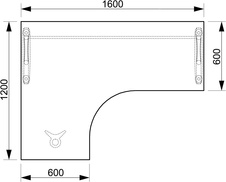 HOBIS kancelářský stůl pracovní tvarový, ergo pravý - CE 60 P, akát