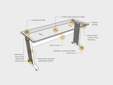 HOBIS kancelářský stůl pracovní rovný - CS 1800, třešeň
