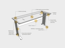 HOBIS kancelářský stůl pracovní tvarový, ergo pravý - CE 60 P, třešeň