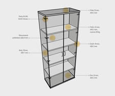 HOBIS skříň vnitřní roh levá - SRV 3 01 L, třešeň