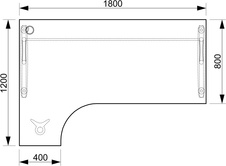 HOBIS kancelářský stůl pracovní tvarový, ergo pravý - CE 1800 P, akát