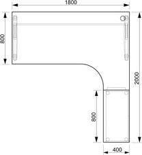 HOBIS kancelářský stůl pracovní, sestava levá - CE 1800 H L, akát