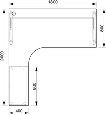 HOBIS kancelářský stůl pracovní, sestava pravá - CE 1800 H P, akát