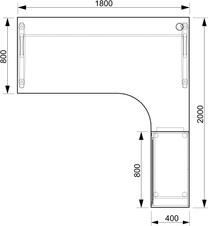 HOBIS kancelářský stůl pracovní, sestava levá - CE 1800 HR L, akát