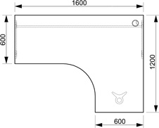 HOBIS kancelářský stůl pracovní tvarový, ergo levý - GE 60 L, akát