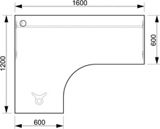 HOBIS kancelářský stůl pracovní tvarový, ergo pravý - GE 60 P, akát