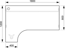 HOBIS kancelářský stůl pracovní tvarový, ergo pravý - GE 1800 P, ořech