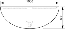 HOBIS přídavný stůl zakončovací oblouk - GP 160, bílá