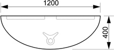 HOBIS přídavný stůl zakončovací oblouk - GP 120, akát