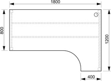 HOBIS kancelářský stůl, ergo levý - UE 1800 L, akát