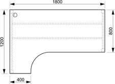 HOBIS kancelářský stůl, ergo pravý - UE 1800 P, akát