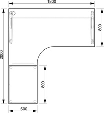 HOBIS kancelářský stůl pracovní, sestava pravá - CE 1800 60 H P, akát