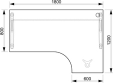 HOBIS kancelářský stůl pracovní, sestava levá - CE 1800 60 L, akát