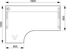 HOBIS kancelářský stůl pracovní, sestava pravá - CE 1800 60 P, akát