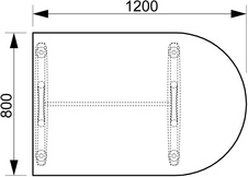 HOBIS přídavný stůl jednací oblouk - CP 1200 1, akát