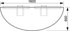 HOBIS přídavný stůl zakončovací oblouk - CP 160, třešeň