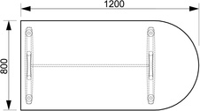 HOBIS přídavný stůl jednací oblouk - CP 1600 1, akát