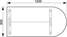 HOBIS přídavný stůl jednací oblouk - CP 1600 1, bílá