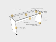 HOBIS stůl pracovní, sestava pravá - GE 1800 60 HR P, akát