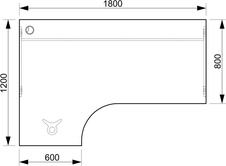 HOBIS stůl pracovní, sestava pravá - GE 1800 60 P, akát