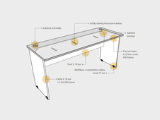HOBIS stůl pracovní, sestava pravá - GE 1800 60 P, akát