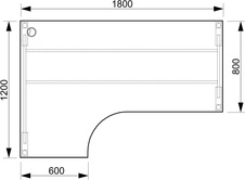 HOBIS kancelářský stůl tvarový, ergo pravý - UE A 1800 60 P, buk